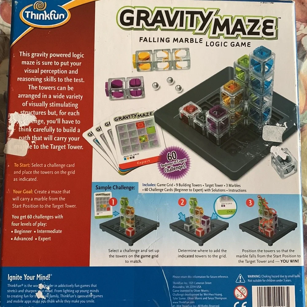 Thinkfun Gravity Maze falling marble logic game Ages 8 to adult EUC